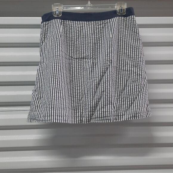 Banana Republic Womens Skirt Sz 10P Blue Seersucker Y2K Coastal Cowgirl Preppy - Picture 4 of 9
